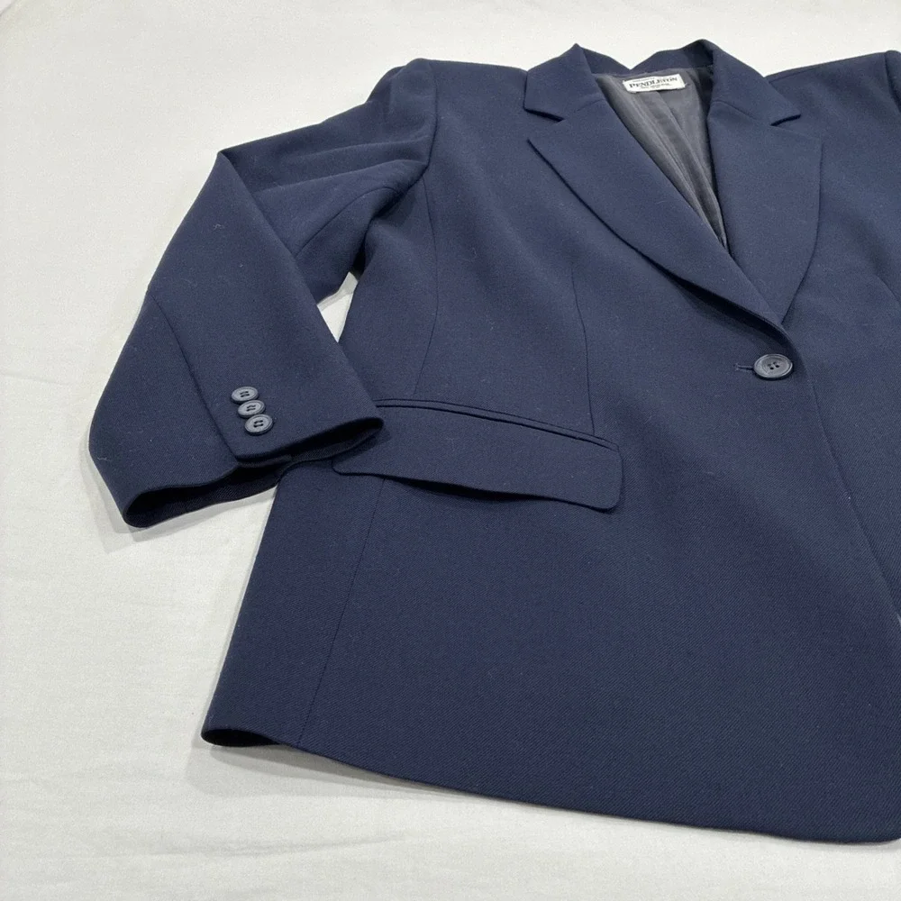 Pendleton Navy Blue 100% Virgin Wool‎ Women's Blazer Size 16W